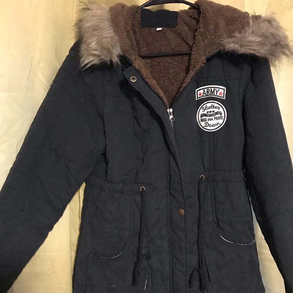 NWOT Faux-Fur Hooded Jacket
